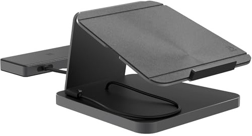 ZAGG Pro Dock 10-Port Laptop Stand with Satellite Hub (USB-C, USB-A, HDMI, 3.5mm (1/8 inch) audio input, SD Card Slot and Ethernet Port) for USB-C Compatible Laptops, iPads and Tablets (Black/Gray)