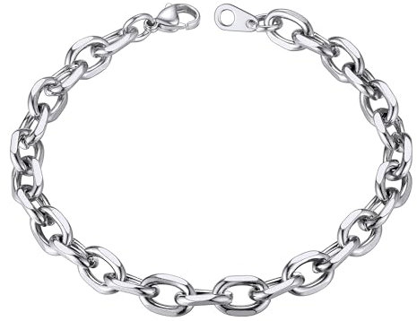 ChainsHouse Armband Männer Rolo Kettenarmband für Damen Edelstahl Rolokette Armband 7mm/23cm Herren Ankerkette Gliederkette Armbänder Armreif Herren Armkette Modeschmuck für Ehefrau