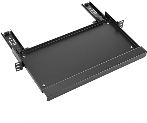 AceOrbit 1U Keyboard Tray 8 Deep, Universal 19 Rack Mount Sliding Shelf Tray 8 Deep for Network Equipment Server Rack or Cabinet