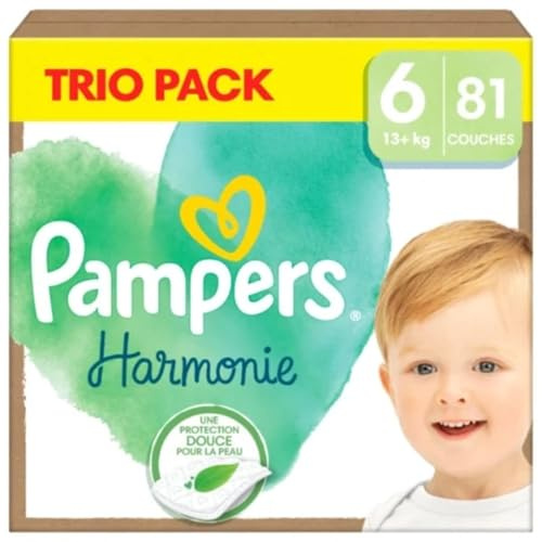 Pampers Harmonie Windeln, 81 Stück, Größe 6 (13+ kg), Einwegwindeln, Baby
