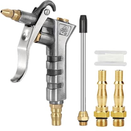 Air Blow Gun, Air Compressor Blow Gun with 1/4 BSP and Extension Nozzle | Air Compressor Accessories for Dusting Machinery, Vehicles, Workshops