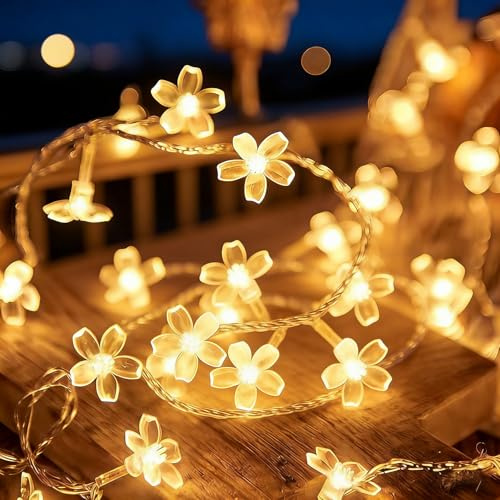 LED Lichterkette Kirschblüten,Lichterkette Blumen | 3M 20 LED Lichterkette Kirschblüten Innen Batterie,für Frühlingsdeko,Hochzeit,Garten Deko,Party Decoration