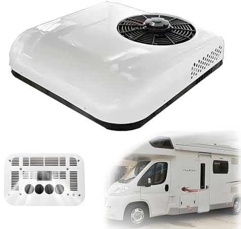 EpyGnom Climatiseur de Toit pour Camping-Car, Climatisation Portable, Installation Facile sans Conduit, avec Télécommande, Clim Camping Car Froid pour Caravanes a Sellette et Food Trucks White-24V