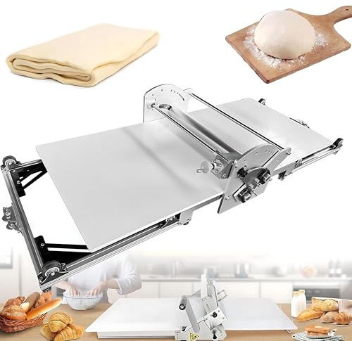 LYMGRZ Laminoir à pâte - Laminoir électrique réversible pour pâte feuilletée, épaisseur réglable de 1,8 à 3 cm, Rouleau à pâte Pliable pour boulangeries et pâtisseries