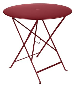 Fermob FE-BISTRO77/P Bistrotisch Bereich 2026, Rund, Stahl, Chili Pepper, Ø 77 x H 74 cm, Klappbar, für den Außenbereich