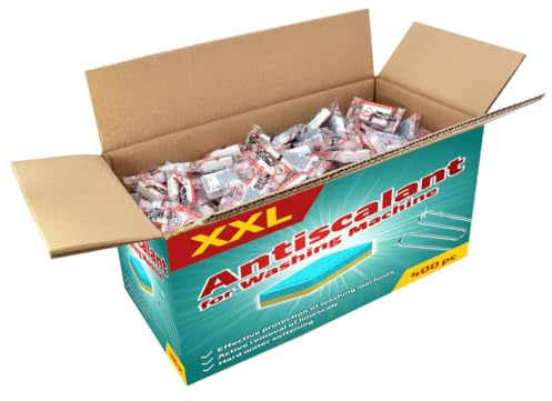 LoogCape Pastiglie per lavatrice, 400 pezzi, protezione anticalcare e sporco, igiene, antiodore, freschezza, cura del tamburo e delle guarnizioni, adatte per carico frontale e superiore, pulizia