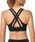 Yvette Sport BH Starker Halt Gepolstert Gekreuzt Rücken Große Brüste Lauf Fitness Yoga Bra, Schwarz, 70(A/B/C)