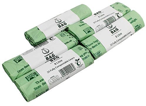 Compost Bag 8 Litre Compostable Food Waste Bin Liner/Bags 100% Biodegradable | 8L - 125 bags