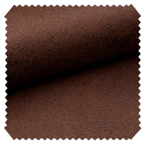novely® MALOU Samtweicher Velours Polsterstoff - Möbelstoff in Antiker Vintage-Leder-Optik - Pflegeleichte Meterware 1lfm | Farbe: 04 Braun