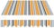 home Trends Preiswert Markisen Tuch Markisenbespannung Ersatzstoffe Diverse Farben Maße 4 x 3 m Markisenstoffen MIT Volant fertig genäht mit Umrandung P5002 Orange weiß schwarz blau Streifen