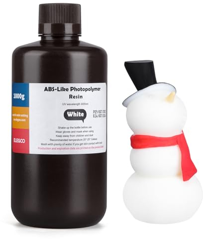 ELEGOO ABS-Like 3D Drucker Resin LCD UV-härtendes Harz 405nm Standard Photopolymerharz für LCD 3D Drucker Weiß 1000g