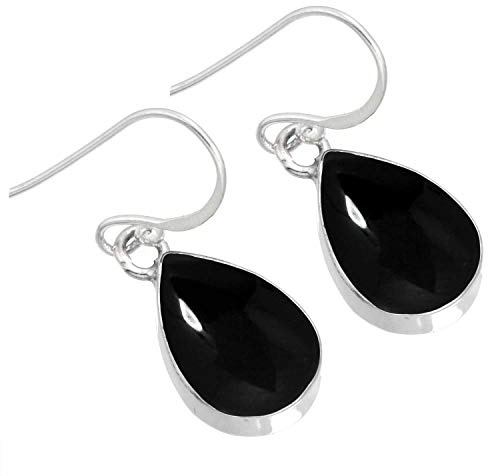 Echter 925 Sterling Silber Handgefertigter Schmuck Birnen Granat, Lapis, Achat, Kristall Natürlicher Edelstein Boho Tropfen Ohrhänger für Frauen