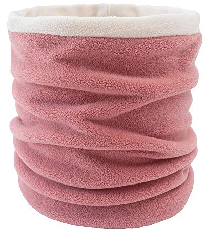 Asudaro Multifunktionstuch Schlauchschal Winter Loop Schal Unisex Warmer Fleece Halswärmer für Frauen Männer Winter Windstopper Schal Nackenwärmer Therma Rundschal 27 * 25cm Pink + Weiß