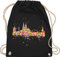 Shirtracer Turnbeutel Rucksack - Karneval & Fasching - Taschen - Konfetti Skyline Köln I Kölle I Kölner Dom Konfetti - Unisize - Schwarz - m karnevalsbeutel faschings koeln rucksäcke karnevalstasche