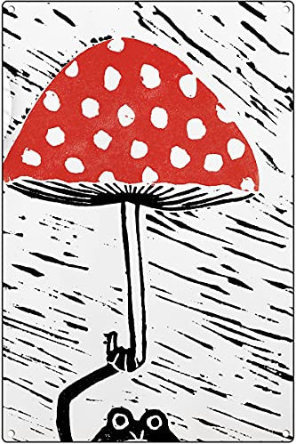graman Mr Frog's Umbrella Poster Retro Blechschild Schild für Straße Garage Familie Cafe Bar Menschen Höhle Bauernhof Wand Badezimmer Dekoration Metall Blechschild 30,5 x 20,3 cm