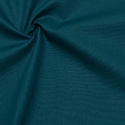 STOFFKONTOR 100% Bio Organic Baumwolle Popeline Stoff - GOTS zertifizert, Öko-Tex - Meterware, petrol - zum Nähen von Bekleidung, Vorhängen, Bettwäsche, Dekorationen uvm.