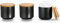 Hanobe Pot a Epices 3 Pcs 16oz Boite à Thé et Cafe Baril De Biscuit en Céramique avec Couvercle Boite a Sucre Récipients De Stockage des Aliments pour Boîtes Sel Bocaux Rangement Cuisine, Noir