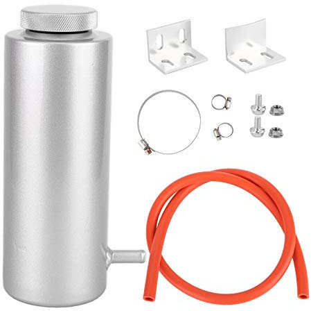 Serbatoio del Liquido di Raffreddamento, Serbatoio di Troppo Pieno del Liquido di Raffreddamento Universale Serbatoio di Raccolta del Liquido di Raffreddamento del Radiatore in Alluminio(D'argento)