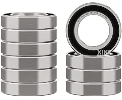 XiKe 10 Stück 6700-2RS Kugellager 10x15x4mm Vorgeschmiert und Chromstahl, 6700RS Rillenkugellager mit Gummi Doppeldichtung.