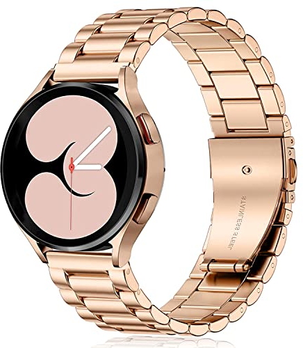 Issinlky Armband für Galaxy Watch 7/FE/6/5/4 40 mm, 44 mm, 20 mm, Edelstahl, für Watch 6 Classic/4 Classic/5 Pro/3 41mm/Active 2/Active 40MM/42mm