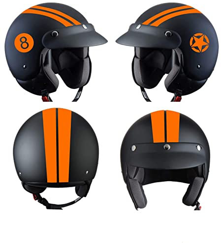 Pimastickerslab Kit Adesivi Stella Militare Biliardo Palla 8 Casco Moto Auto Serbatoio Valigia cod. 1716 (035 Arancione)