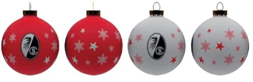 SC Freiburg Weihnachtskugeln Weihnachtsbaumkugeln Christbaumkugeln ** Wappen ** 4er-Set