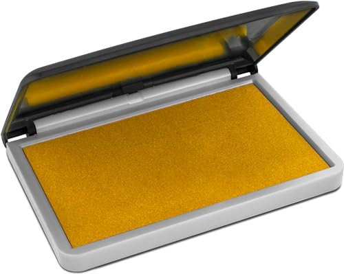 MaxMark Großes Premium-Stempelkissen, dunkelgelb, 10,2 x 19,5 cm, hochwertiges Filzkissen