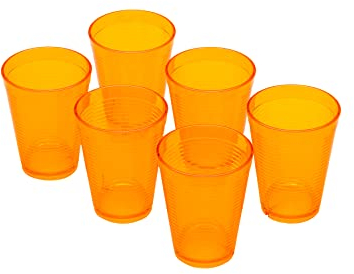 Omada Design 6 Wasserbecher, 275 ml, stapelbar, bruchsicher, wiederverwendbar, aus Kunststoff für den Außenbereich, Linie Samba, Gelb