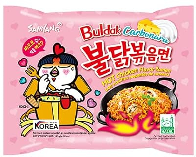 MAOMAO® Instant Nudeln | 20er Pack Buldak Hot Chicken Carbonara 130g (Kompatibel mit Samyang)