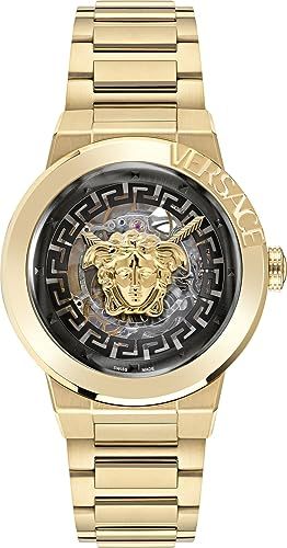 Versace Damen Armbanduhr 4 mm Armband Edelstahl Medusa Skeleton