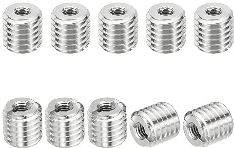 PATIKIL 10Stk Gewinde Adapter Hülse Reduziere Mutter M10*1.5 Außengewinde zu M4*0.7 Innengewinde Reparatur Einsatz Mutter Schraube Reduzierstück Verbindungselement 10mm