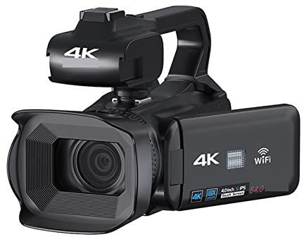 Videokamera-Camcorder 4K Professionelle Videokamera 18X Digitaler Vlog Camcorder Stream Webcam Autofokus 64MP Fotografie Recorder Zeitraffer Digitale Vlogging-Kamera ( Color : With Microphone , Size :