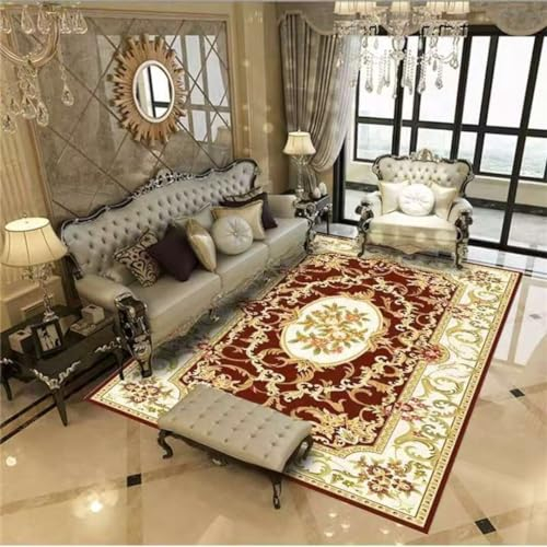 RUGMRZ Retro-Blumenmuster-Studio-Restaurant, Pflegeleichter, Kurzer, Dekorativer Blumenteppich 180X280Cm Teppich Hell Teppich Klein Teppich Wohnzimmer Rot Günstig Teppich
