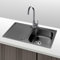Gresinex | Fregadero Seno y Escurridera Acero Inox | Negro Antracita | Encastrar - Modelo Viena - Tratamiento PVD (Agujero Escurridera Izquierda)