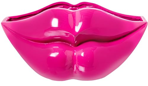 DRW Figur Lippenvase, aus Kunstharz, Rosa, 30 x 30 x 58 cm