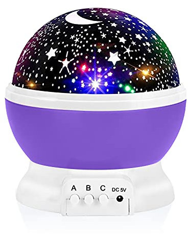 Night Light for Kids, Toys for 3 4 5 6 7 8 Year Old Boys Girls, Star Projector 360 Degree Rotation - 4 LED Bulbs 12 Light Color Changing with USB Cable, Romantic Gifts for Men Women Children