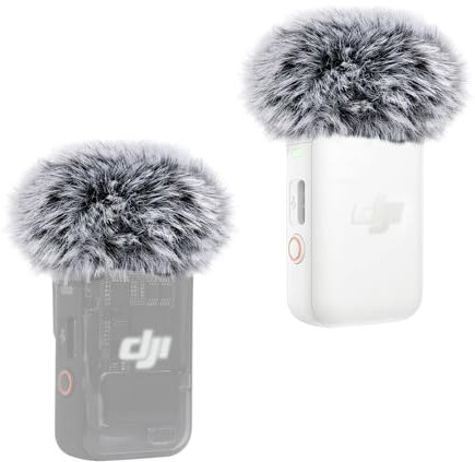 YOUSHARES DJI Mic 2 - 2 confezioni di microfoni pelosi antivento antivento per microfono lavalier wireless DJI Mic 2 per registrazioni interviste (nero)