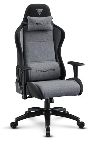 SENSE7 Spellcaster FUKU XL Chaise Gaming et de Bureau – Revêtement Tissu Respirant, Réglable 90°-160°, Fonction Bascule, Accoudoirs 1D, Confort et Style, Taille Recommandée au-delà de 180 cm