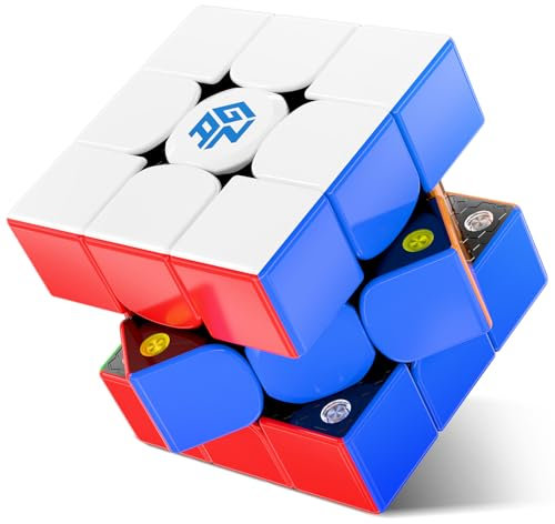 GAN 356M 3x3 Zauberwürfel Magnetisch Magnetischer Speed Cube Stickerless 356M Magic Cube mit Extra GES, UV Version