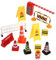 Gogogmee 2 Sätze Miniatur-verkehrssperre Spielzeuge Kinder Spielzeug Modelle Spielsachen Verkehrszeichen Barrikade Dekoration Mini-verkehrszaun Simulation Straßenschild Minizaun Plastik