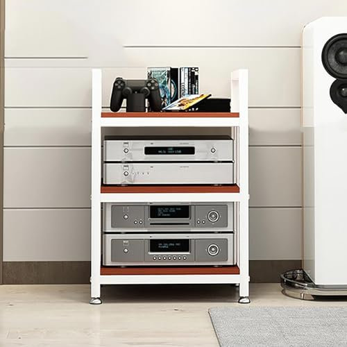 HiFi Rack phonoschrank HiFi Regal router schrank schallplatten regal schallplattenregal AV-Medienständer HiFi-Audioschrank bodenstehender Phonoschrank Mehrschichtiges bodenstehendes Hi Fi Rack(White r