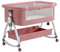 YAZOCO Cuna 3 en 1, Cuna de colecho, Crib Mecedora, Ajuste de Altura e inclinación del colchón, 4 Ruedas con Freno, Colchón Ergonómico (Rosa)