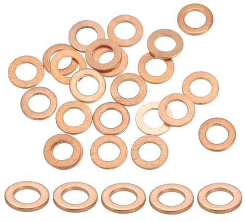 PATIKIL Joint Cuivre M5, 25 Pièces 5mm ID 9mm OD 1mm D'Épaisseur Rondelle Plate Métrique pour Vis Boulon Bouchons de Carter de Vidange