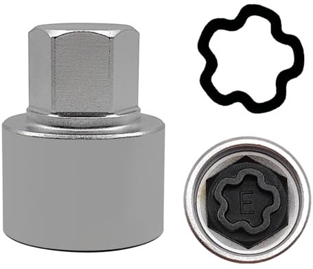 JEUCLEL E Wheel Locking Nut Key Compatible with Audi Series, (Socket OD 27mm - ID 25mm), Wheel Lock Nut Socket Adapter, Wheel Anti-Theft Lug Nut Removal Tool, Anti-Theft Screw Remover