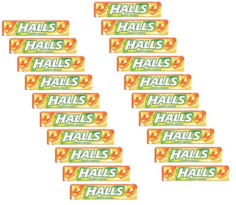 Halls® | Caramelle Rinfrescanti Senza Zucchero | Halls® Agrumi Limone Arancia Lime | Caramelle Gusto Agrumi con Vitamina C - 20 Pezzi (640 Gr)