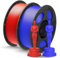 ANYCUBIC Refill PLA Plus und Spool Kit, PLA+ Filament 1.75mm, RFID 3D Drucker Filament für Intelligentes Drucken, 2KG Blau Rot