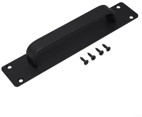 Yuanpgky Balkon-Schiebetürgriff, Aluminiumlegierung, gebogener Griff, kann für Balkontüren, Schiebetüren, Schubladen, Möbelbeschläge verwendet werden (schwarz)