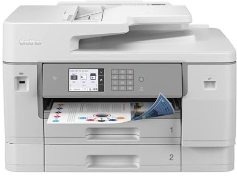 Glowster Multifunktionaler Tintenstrahldrucker, Scannen, Drucken, Kopieren, Faxen, A4, kabellose Konnektivität, ideal für Büros und Zuhause.