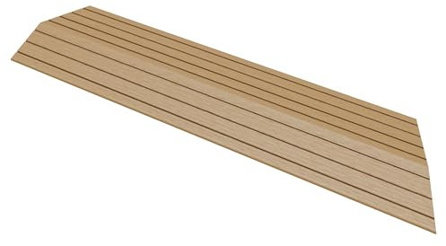 ML-Design Bordure de Finition WPC Coin Droit Teck pour Dalles de Sol Clipsable, 38x2x7,5 cm, Aspect Bois, Cornière de Terrasse Striée, Bords de Carreaux Antidérapantes, Baguette d'angle
