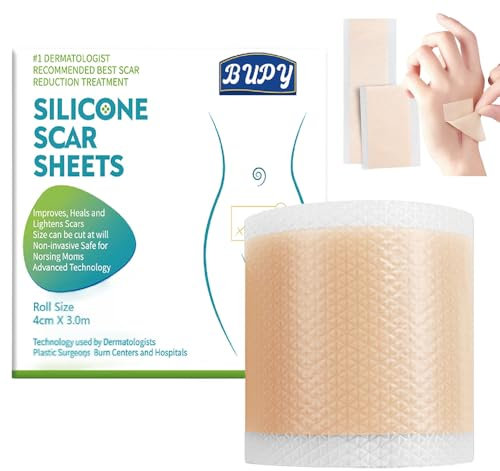 Mineup Silikon Narbenpflaster, 4x150cm Silikonpflaster Für Narben, Silicone Scar Tape, Silikon Narbenblätter, Wasserdicht Medizinisches Silikon von OP-Narben, Keloiden, Akne, Verbrennungen